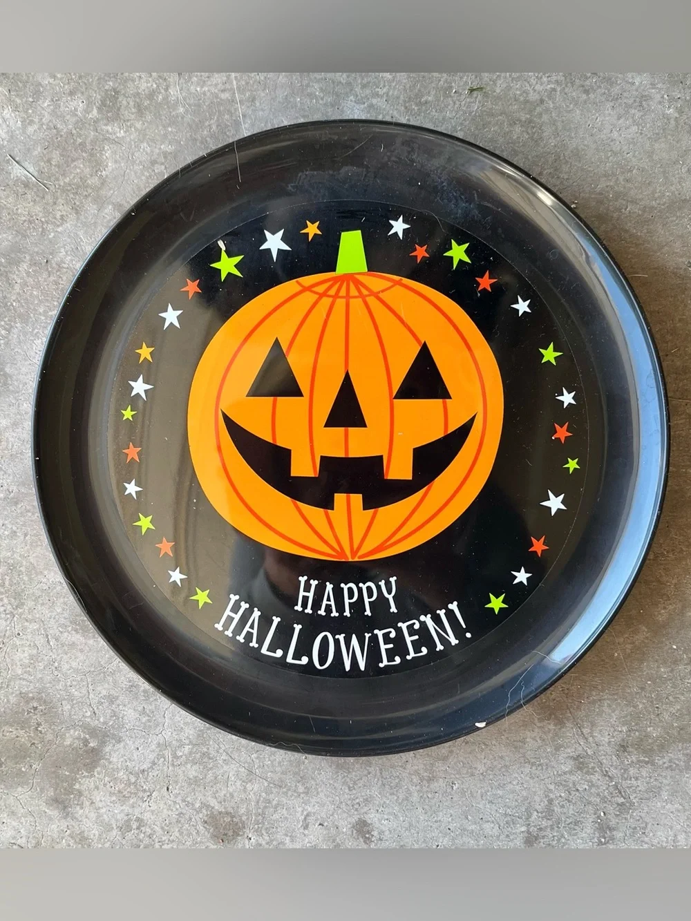 Fun Halloween Cat & Pumpkin Party Glitter Placemat Set w/ Plates & Cup